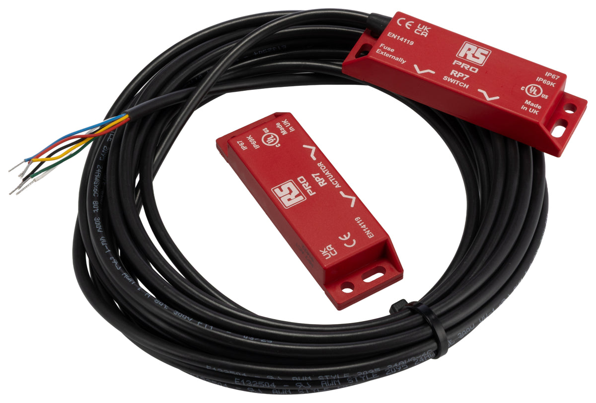 TieDex UK Magnetic Non-Contact Safety Switch, ABS Plastic Housing, 24V dc, 2 NO/1 NC, Wire