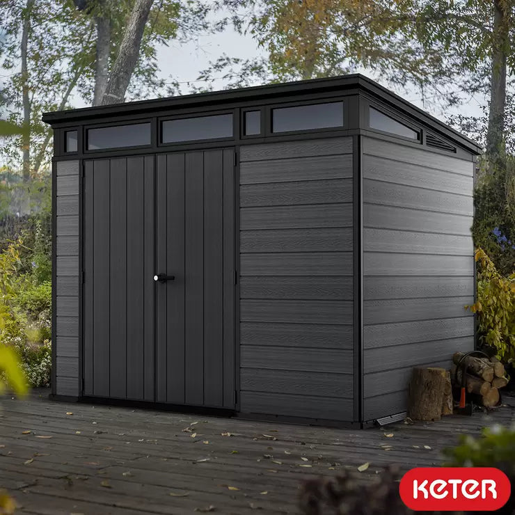 Keter Cortina 9ft 2" x 7ft (2.8 x 2.1m) Storage Shed Free Shipping- Tiedex