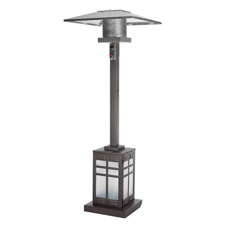 Well Travelled Living 2.3m (93") 48,000 BTU Square Mocha Patio Heater with Lighted Base