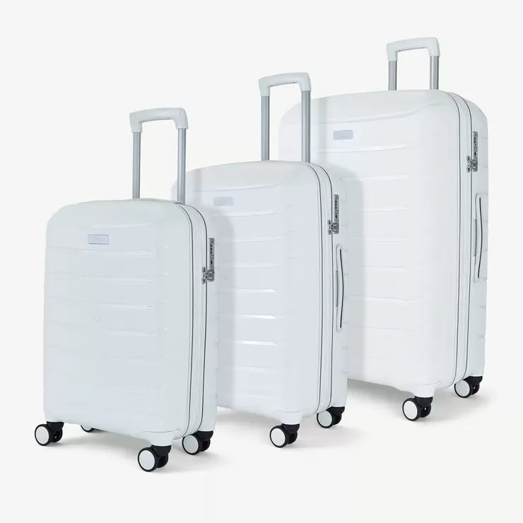 Rock Prime 3 Piece Hardside Luggage Set in White
