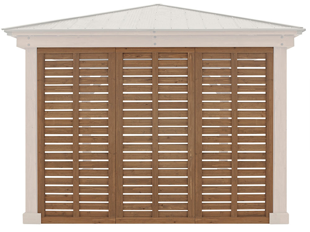 Yardistry 12ft x 12ft (3.7 x 3.7m) Cedar Gazebo with Double Privacy Wall & Aluminium Roof