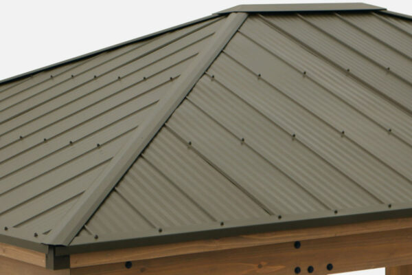 Yardistry  12ft x 14ft (3.7 x 4.3m) Cedar Gazebo with Aluminium Roof- Tiedex
