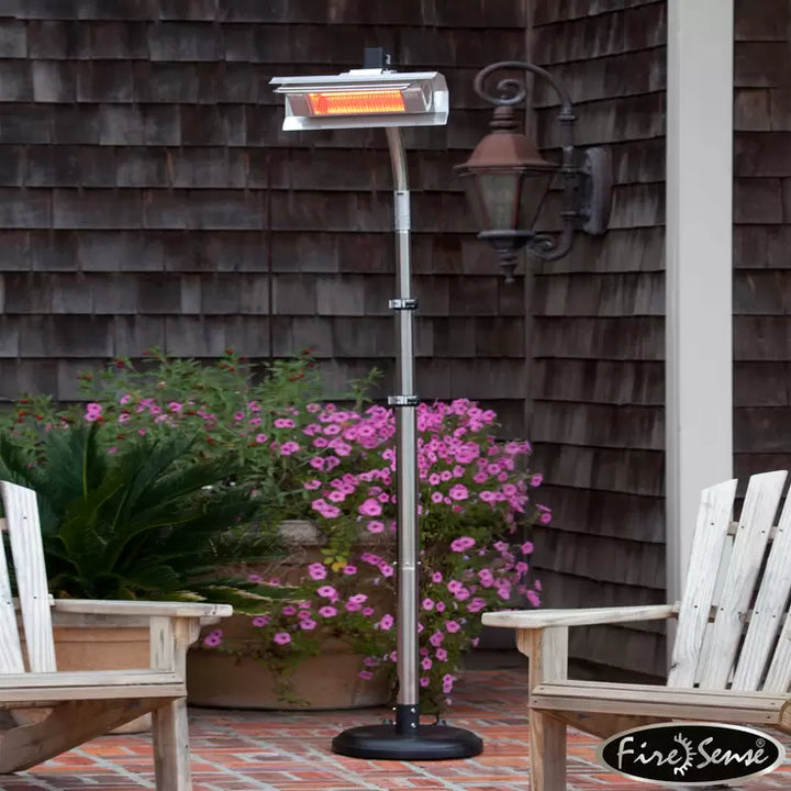 FireSense Stainless Steel 2.3m (93") Telescoping Offset Pole Mounted Infrared Patio Heater