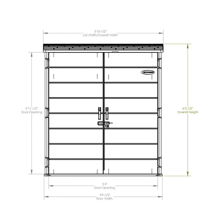 Suncast 5ft 11" x 3ft 8" (1.8 x 1.1m) Vertical 3,000 Litre Modern Storage Shed