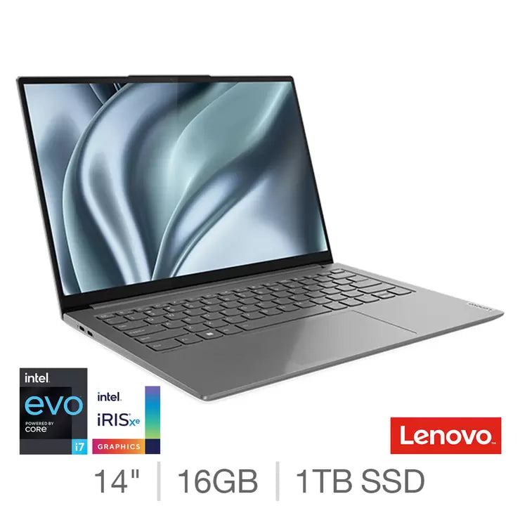 Lenovo Slim 7 Pro Laptop 14" OLED 2.8K, Intel i7, 16GB RAM, 1TB SSD, Wi-Fi 6, 1080p Webcam, Windows 11