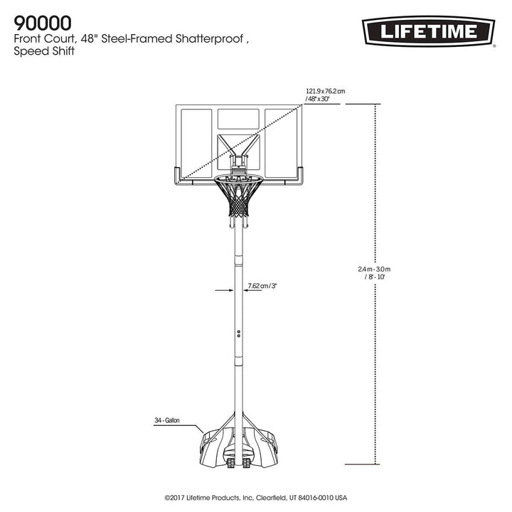 Lifetime 48 Inch (121cm) Portable Basketball Hoop