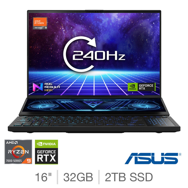 ASUS ROG Zephyrus Duo 16, AMD Ryzen 9, 32GB RAM, 2TB SSD, NVIDIA GeForce RTX 4090, 16 Inch Gaming Laptop, GX650PY-NM010W
