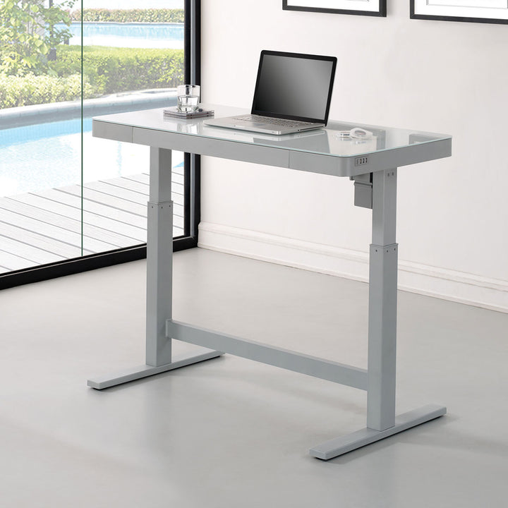 Tresanti Power Adjustable Height White Tech Desk