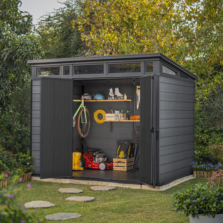 Keter Cortina 9ft 2" x 7ft (2.8 x 2.1m) Storage Shed in Grey