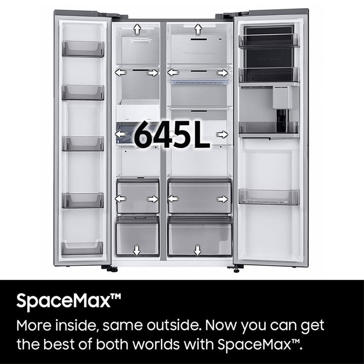 Samsung Series 9 RH68B8830S9/EU Side by Side Fridge Freezer with Food Showcase™ and SpaceMax™, F Rated in Silver
