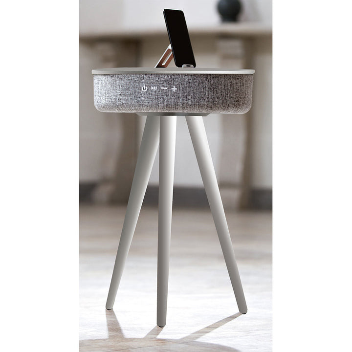 TouchDown Designer Speaker Table with Wireless Charging French Grey