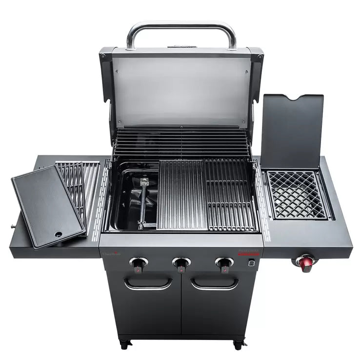 Char-Broil Professional Power 3 Burner Gas and Charcoal Hybrid BBQ + Cover