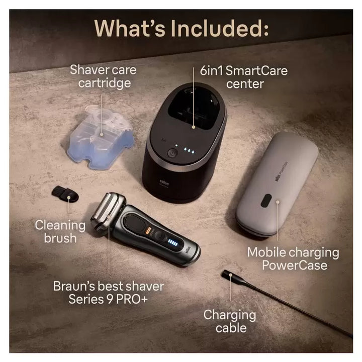 Braun Series 9 Pro Shaver with Cleaning & Charging Station & Power Case, 9477cc