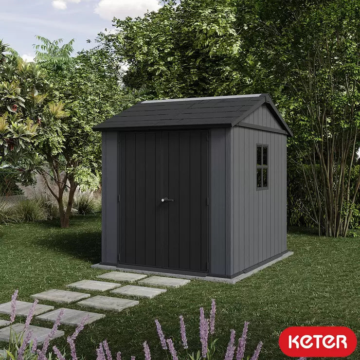 Keter Newton Plus 7ft 4" x 7ft 6" (2.2 x 2.3m) Storage Shed with Side Entry