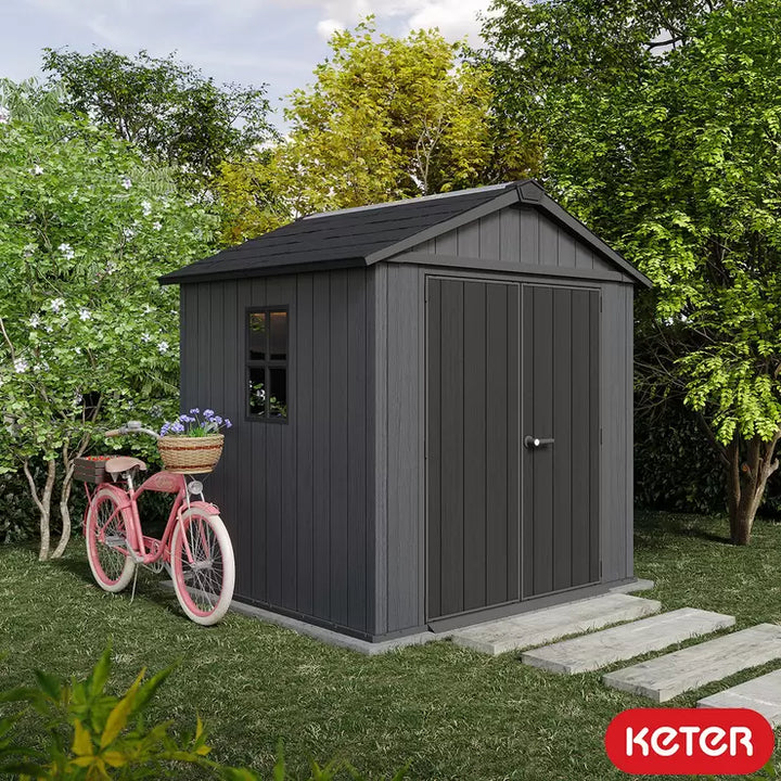 Keter Newton Plus 7ft 6" x 7ft 4" (2.3 x 2.2m) Storage Shed with Front Entry