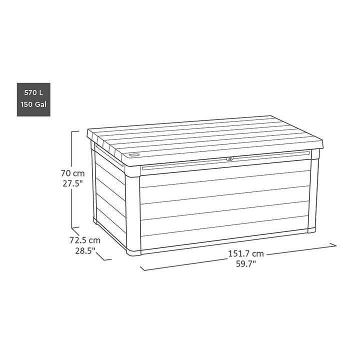 Keter Ashwood Signature 570 Litre Outdoor Storage Deck Box
