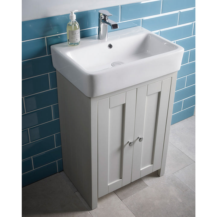 Tavistock Axbridge 550 Freestanding Vanity with basin in Pebble Grey