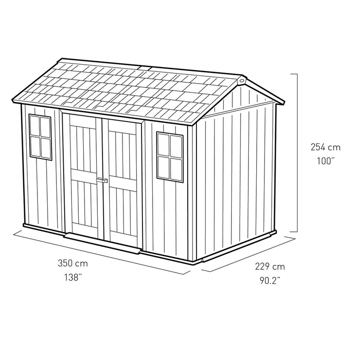 Keter Oakland 11ft 5" x 7ft 6" (3.5 x 2.3m) Side Entry Shed