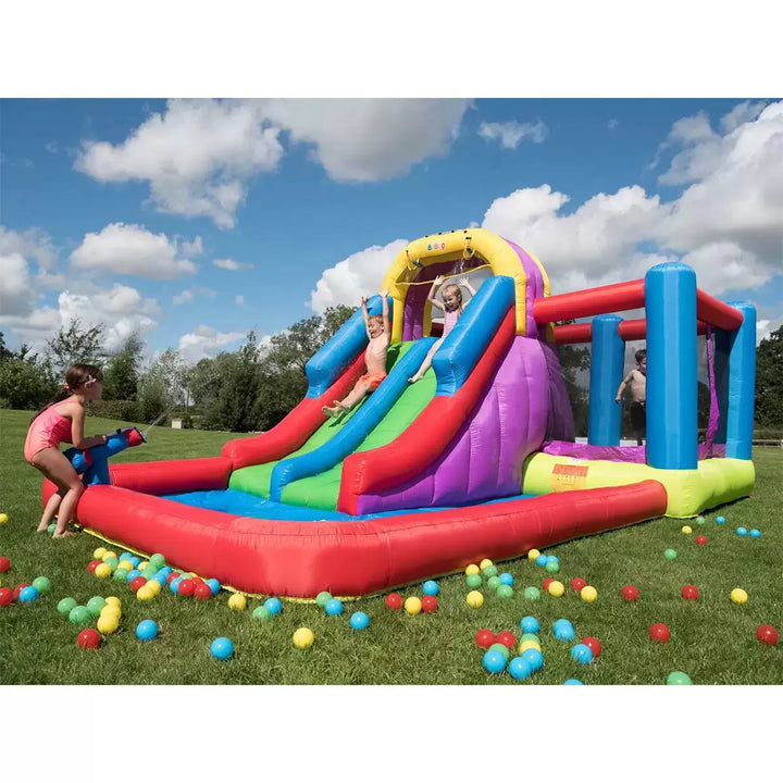 BeBop 7ft 9" Total Wipeout Bouncy Castle and Water Slide (3-10 Years) BeBoP Total Wipeout Bouncy Castle and Inflatable Water Slide Combo 