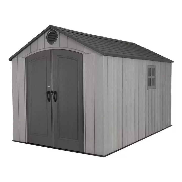 Lifetime 8ft x 12ft 6" (2.4 x 3.8m) Simulated Wood Look Storage Shed - Model 60305