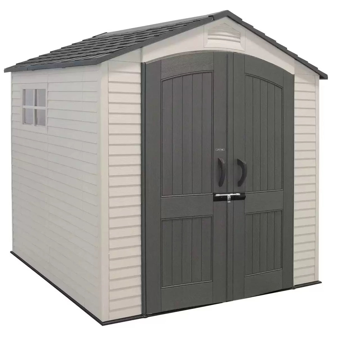 Lifetime 7ft x 7ft (2.1 x 2.1m) Outdoor Storage Shed - Model 60042- Made from High-Density Polyethylene (HDPE)