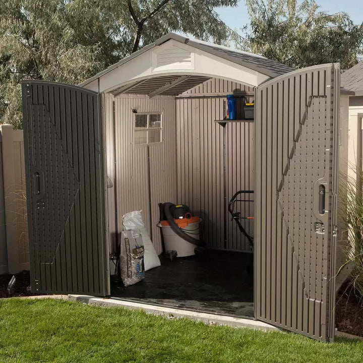 Lifetime 7ft x 7ft (2.1 x 2.1m) Outdoor Storage Shed - Model 60042- Made from High-Density Polyethylene (HDPE)