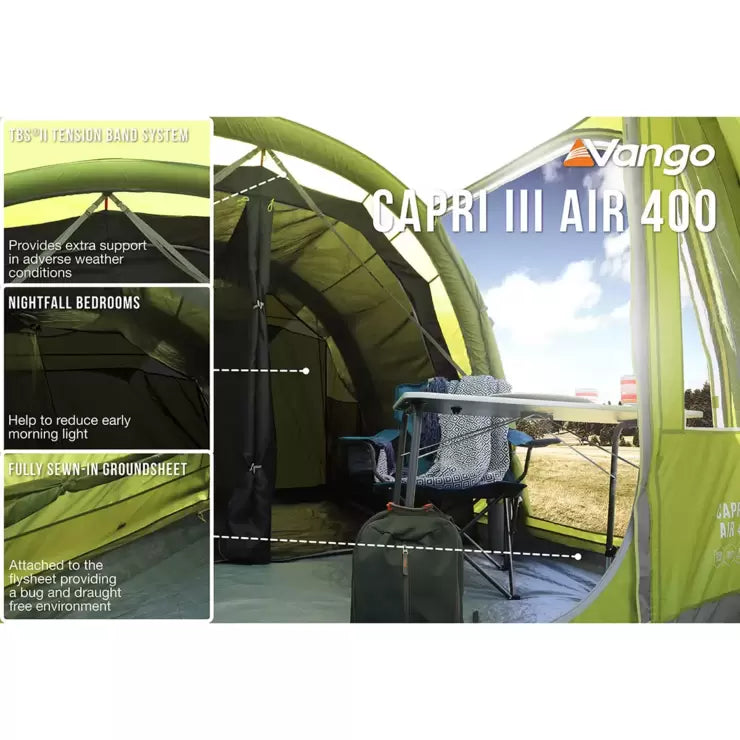 Vango Capri III 400 AirBeam® 4 Person Family Tent