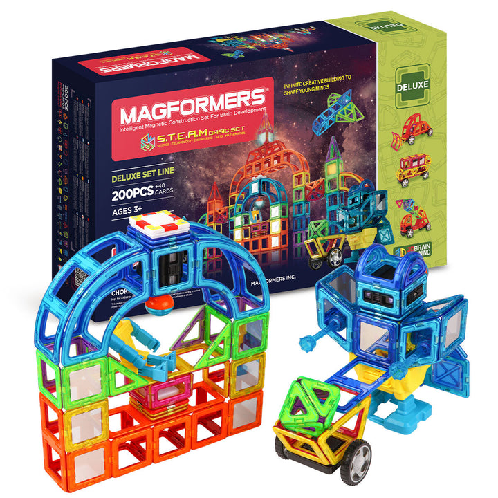 Magformers STEAM Basic 200 piece Magnetic Construction Set - Model 710008 (3+ Years)