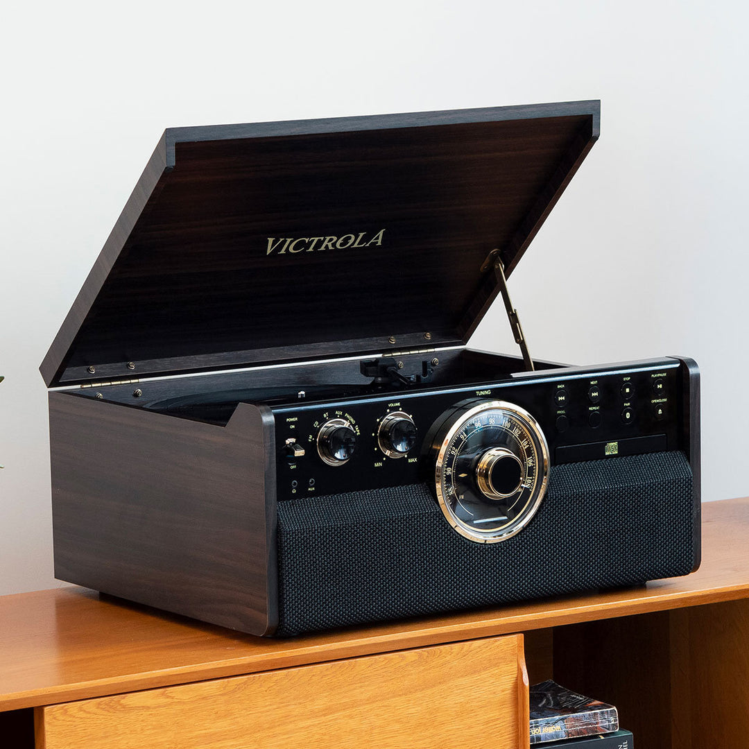 Victrola Empire VTA-270B-ESP-EU Automatic Record Player with 3 Speed Turntable in Espresso