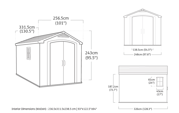 Keter Factor Shed 8x11ft Storage Shed- Brown